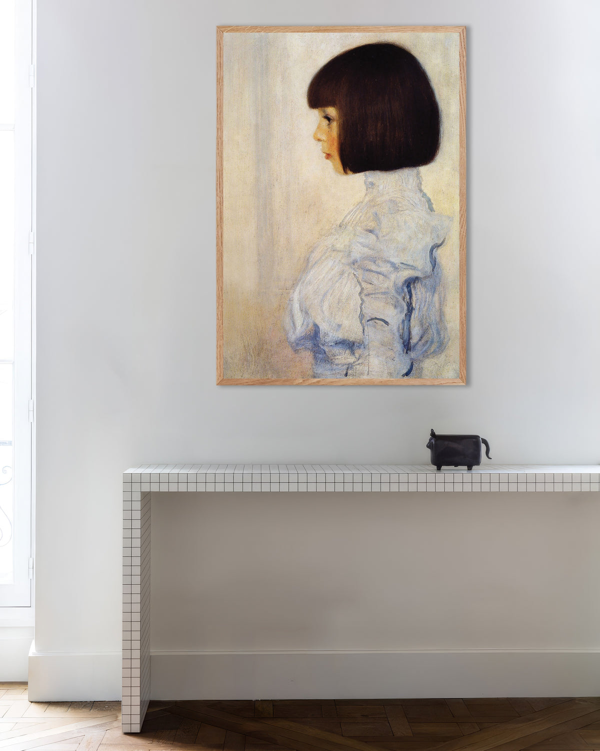 Poster Retrato de Helene Klimt (1898), de Gustav Klimt, com moldura de madeira natural