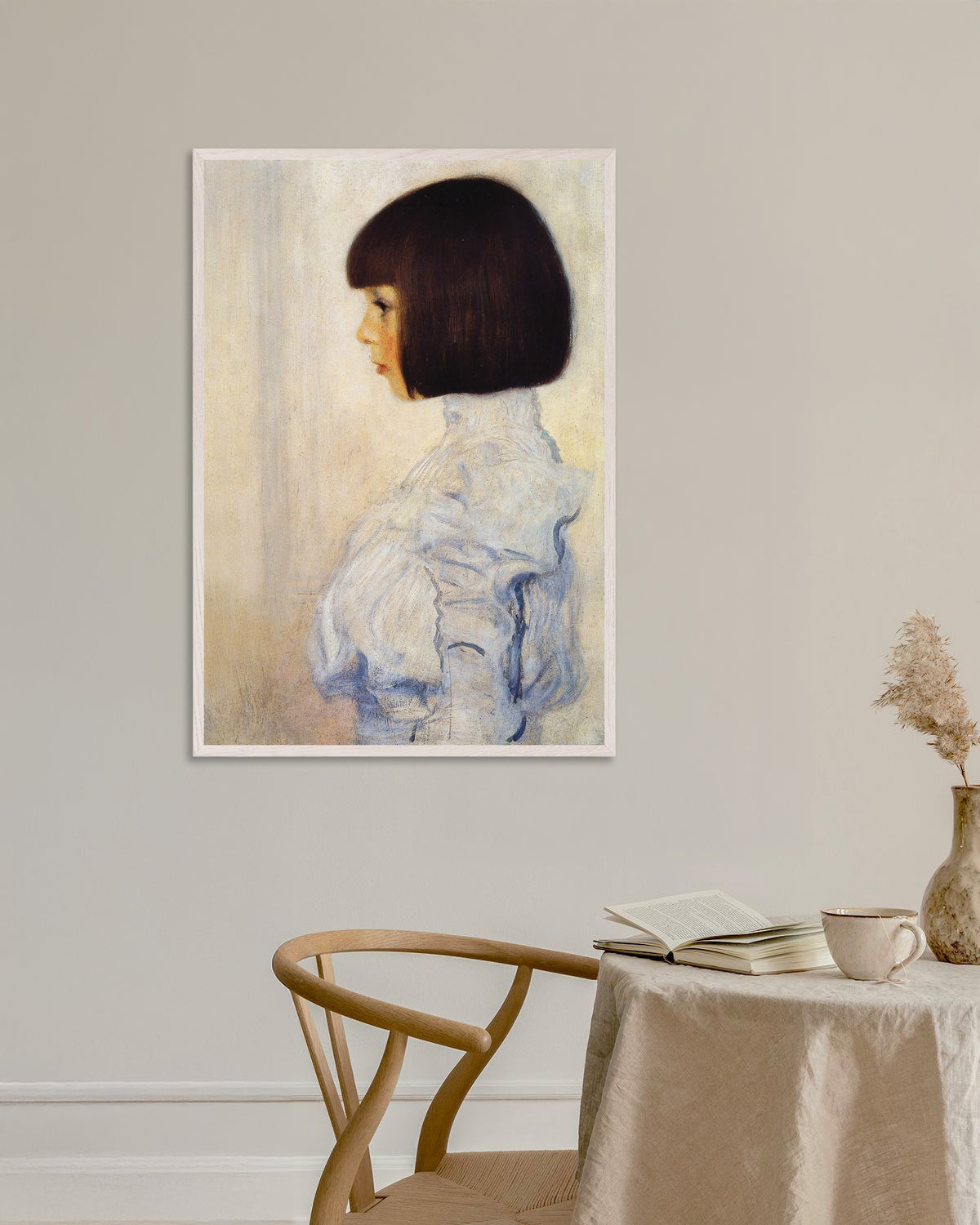 Poster Retrato de Helene Klimt (1898), de Gustav Klimt, com moldura de madeira branca