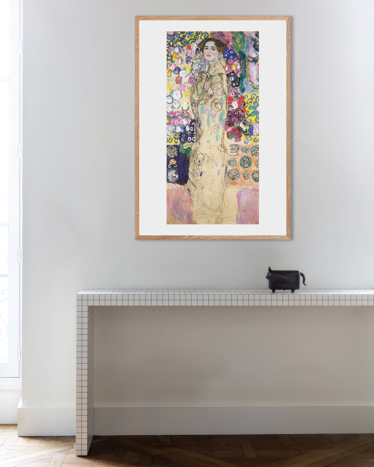Poster Retrato de Maria Munk (1917–1918), de Gustav Klimt, com moldura de madeira natural