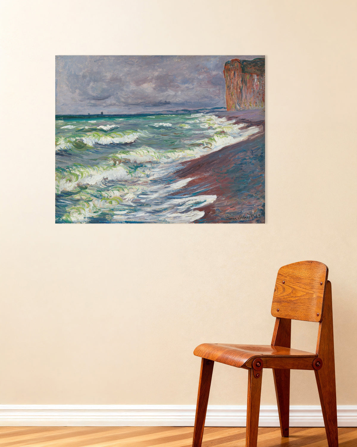 Poster Mar Agitado em Pourville (1882), de Claude Monet