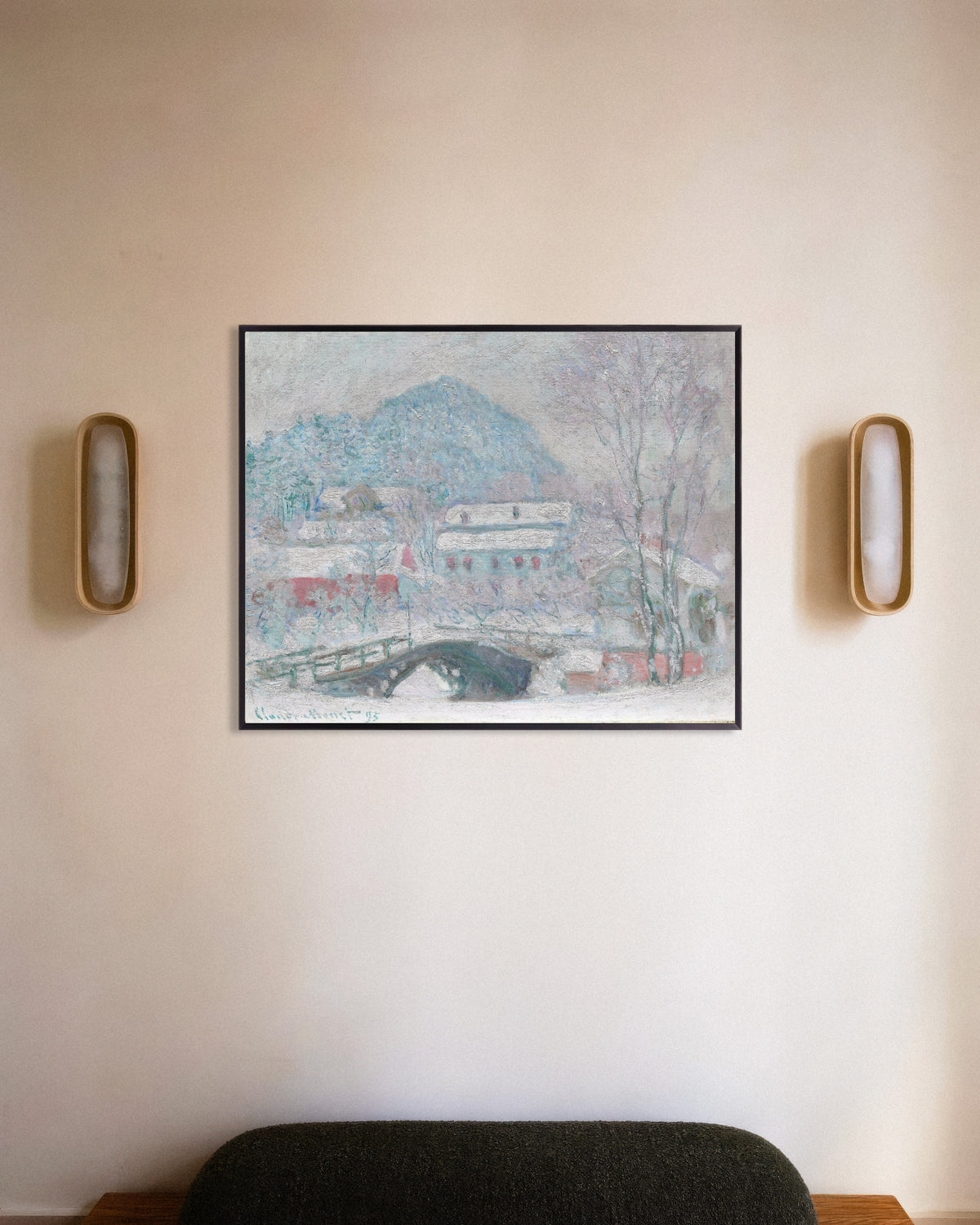 Poster Sandvika, Noruega (1895), de Claude Monet, com moldura de metal