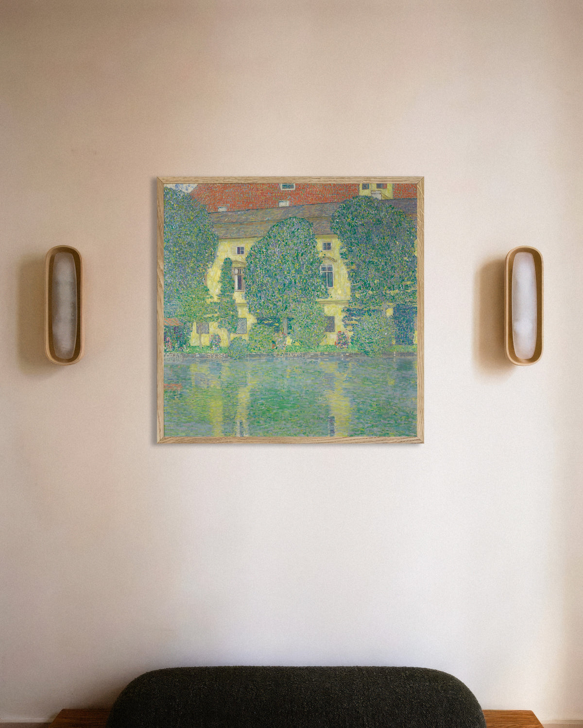Poster de Schloss Kammer no Attersee III (1910), de Gustav Klimt, com moldura de madeira natural