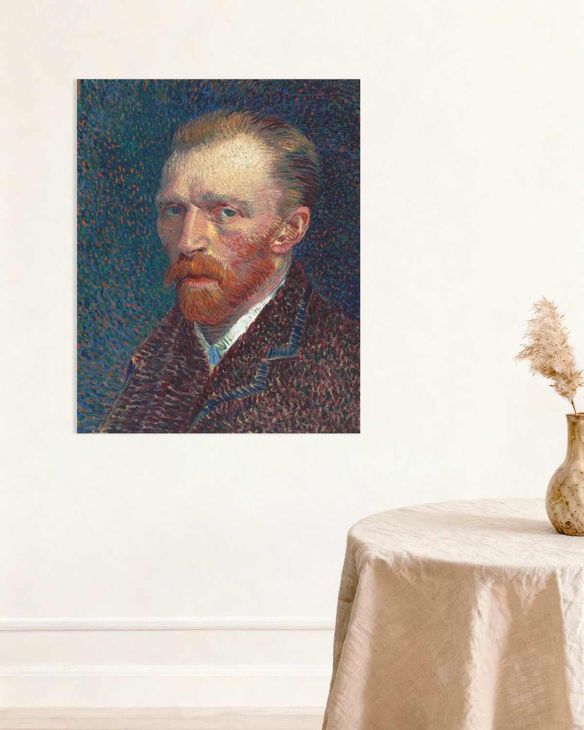 Poster de Autorretrato sobre Fundo Azul com Pontos (1887), de Vincent van Gogh