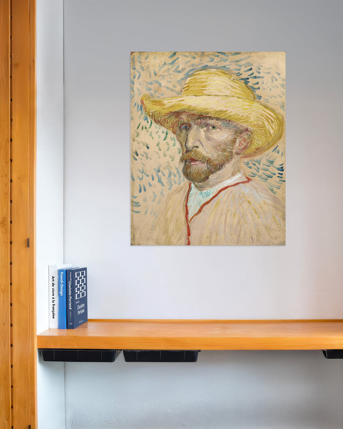 Poster de Autorretrato com Chapéu de Palha e Bata de Pintor (1887), de Vincent van Gogh