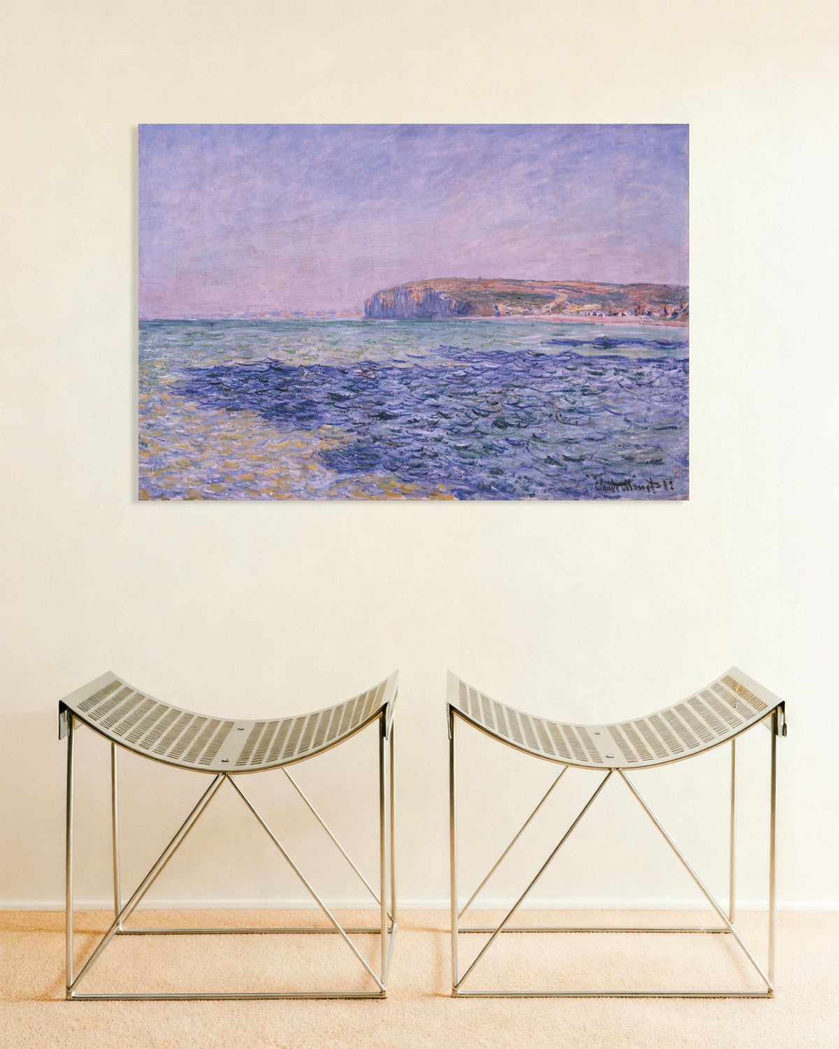 Poster Sombras no Mar, Falésias de Pourville (1882), de Claude Monet
