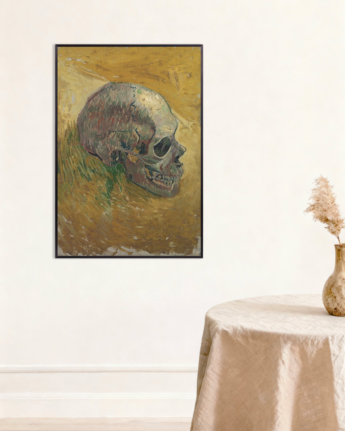 Poster de Caveira (1887), de Vincent van Gogh, com moldura de metal