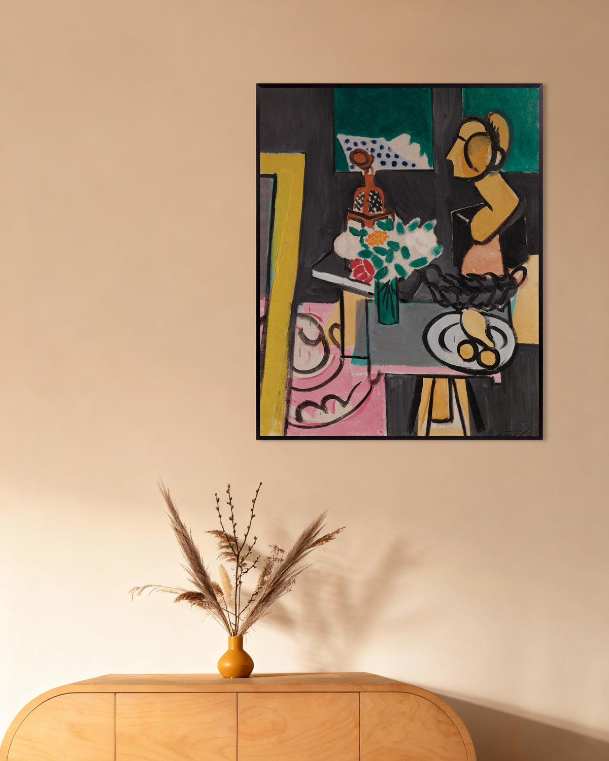 Poster de Natureza-morta com cabaças (1916), de Henri Matisse, com moldura metálica