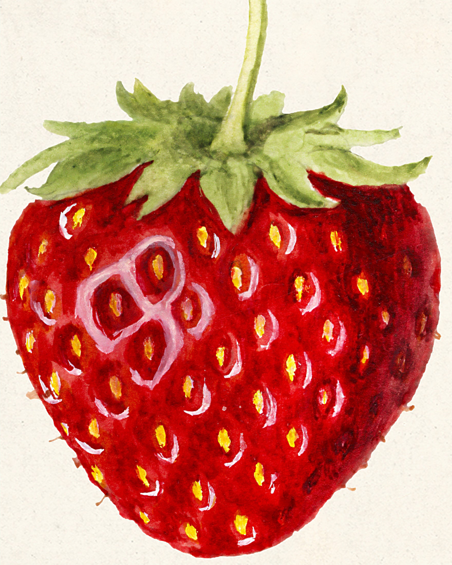 Pôster de Morango - Aquarela Poster