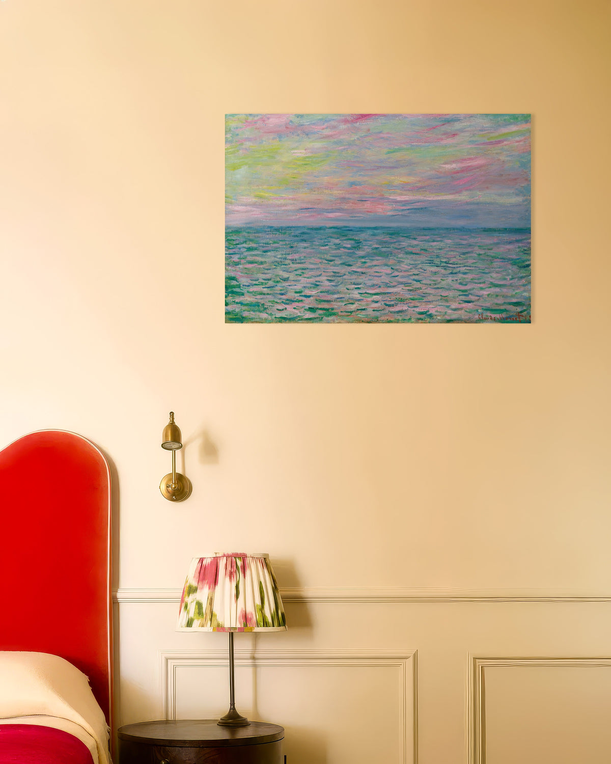 Poster Pôr do Sol em Pourville, Mar Alto (1882), de Claude Monet