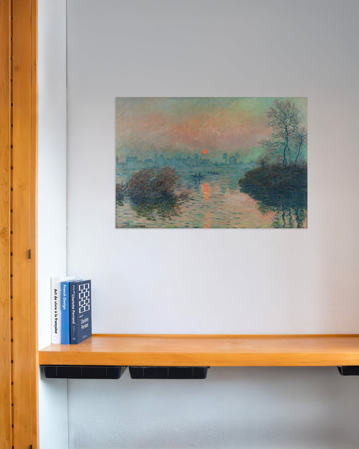 Poster Pôr do Sol no Sena em Lavacourt, Efeito de Inverno (1880), de Claude Monet