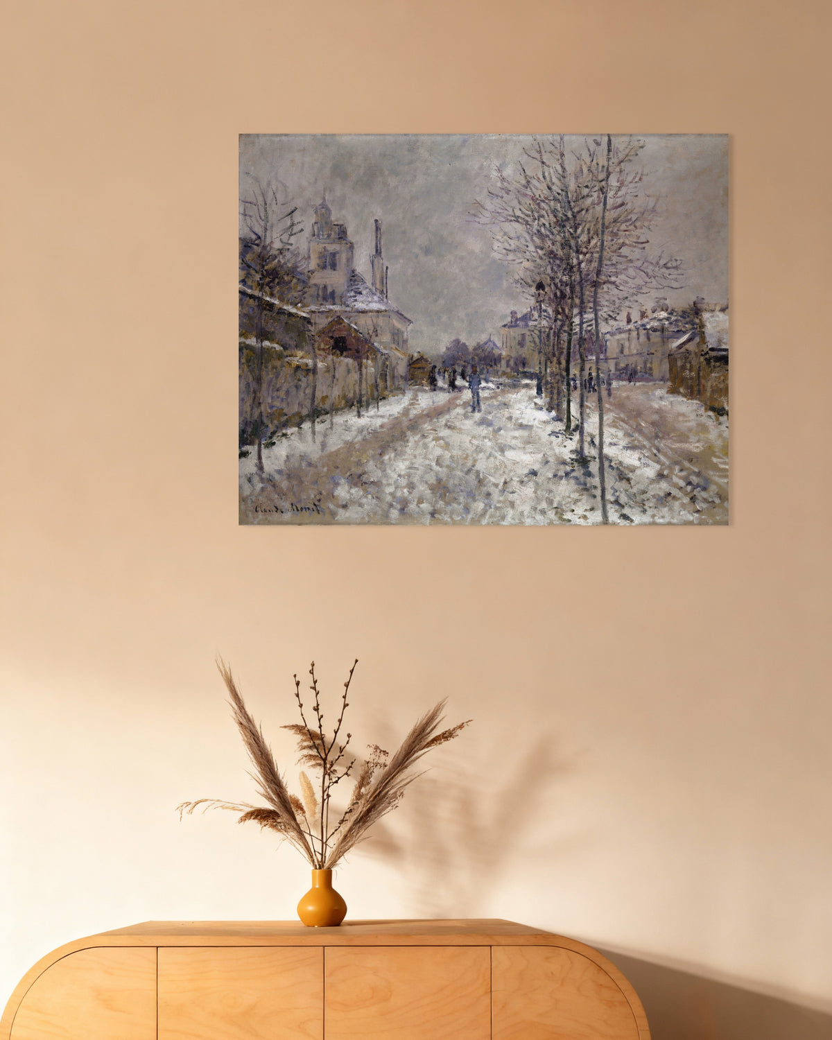Poster O Boulevard de Pontoise em Argenteuil, Neve (1875), de Claude Monet