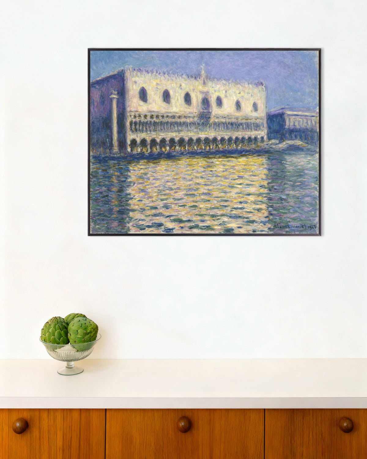 Poster O Palácio Ducal (1908), de Claude Monet, com moldura de metal