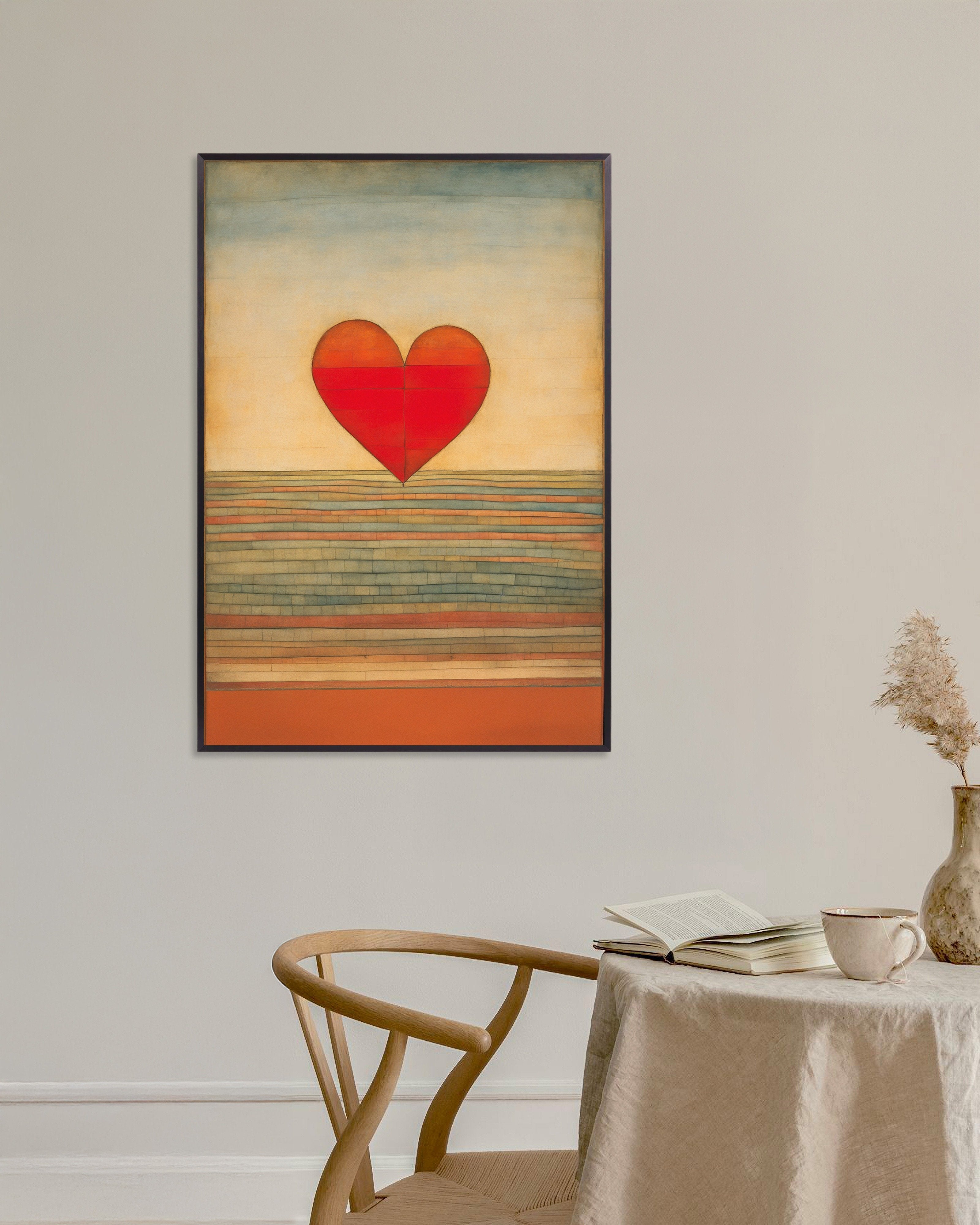 Poster of The flying heart Poster, with metal frame