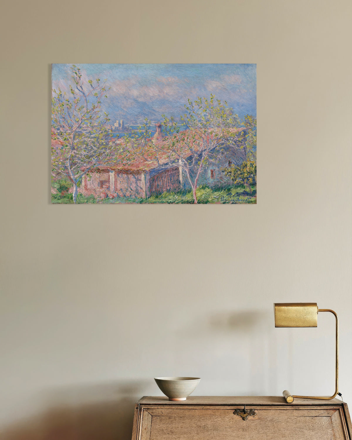 Poster A Casa do Jardineiro em Antibes (1888), de Claude Monet