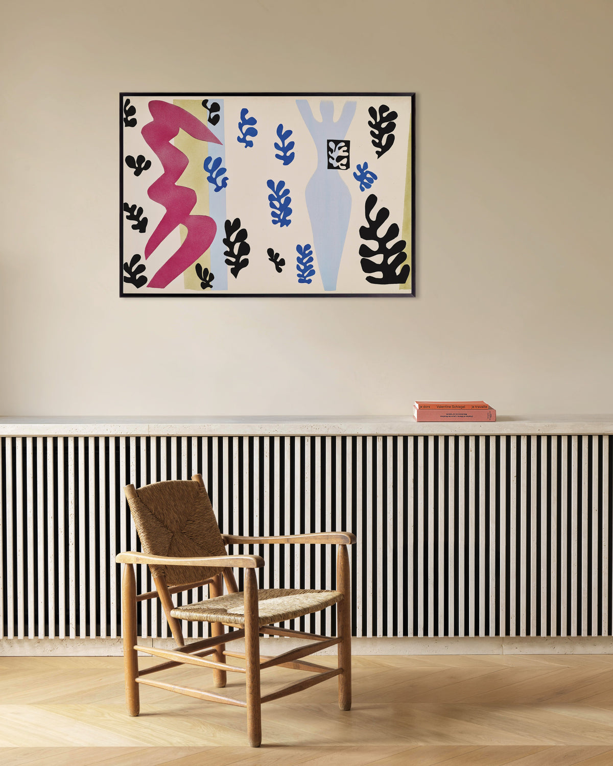 Poster de O Lançador de Facas (Jazz, 1947), de Henri Matisse, com moldura metálica