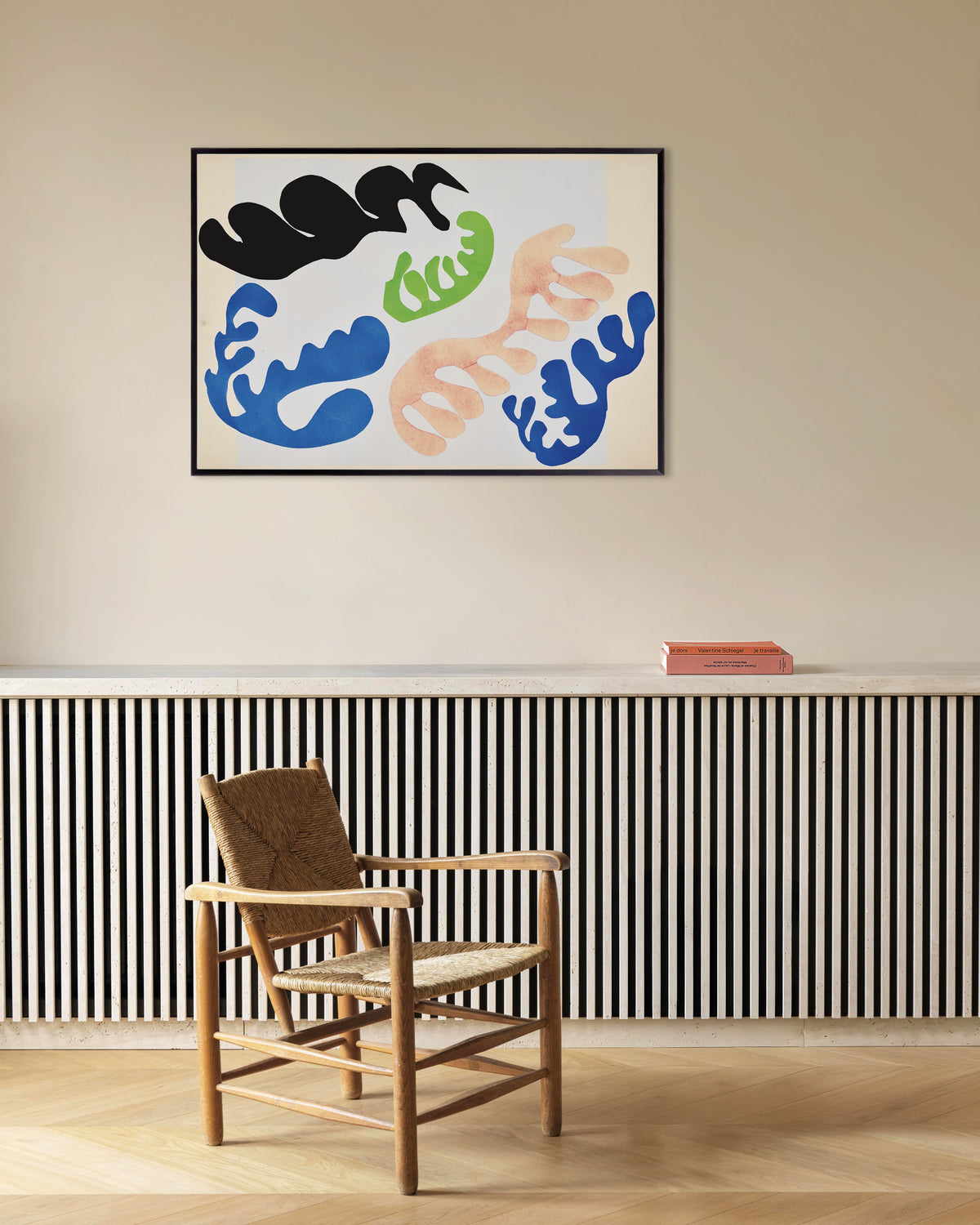 Poster de A Lagoa em Azul e Coral (Jazz, 1947), de Henri Matisse, com moldura metálica