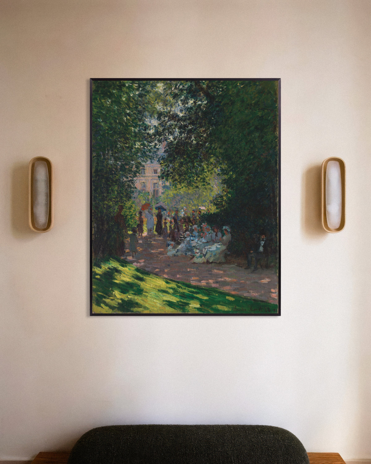 Poster O Parque Monceau (1878), de Claude Monet, com moldura de metal