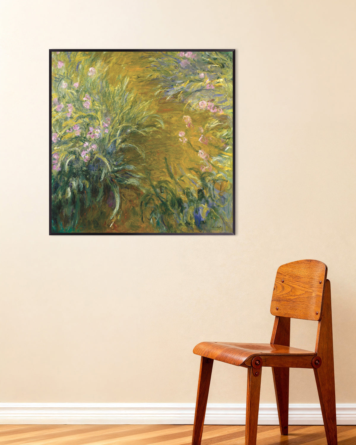 Poster O Caminho entre as Íris (1914–1917), de Claude Monet, com moldura de metal