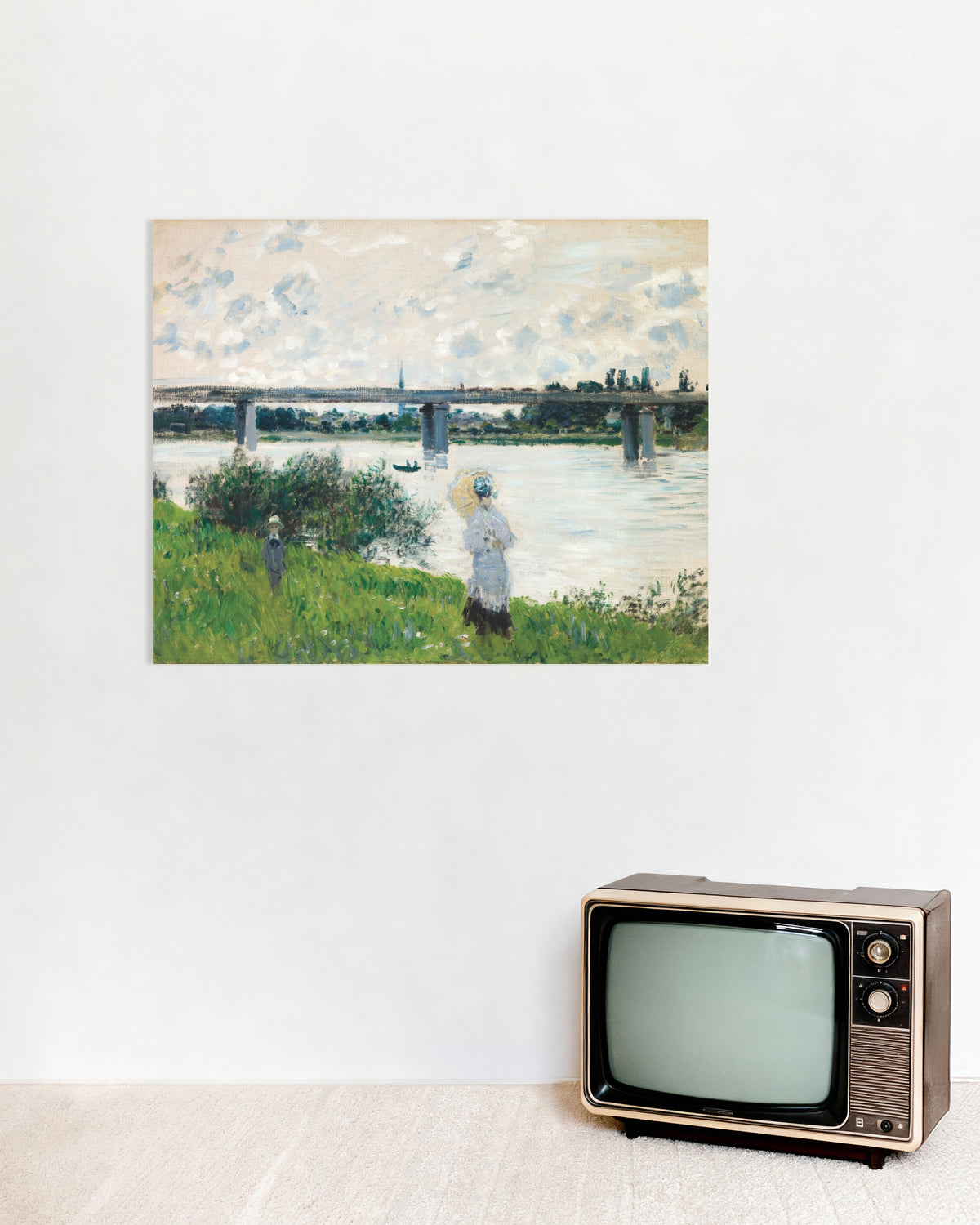 Poster O Passeio junto à Ponte Ferroviária, Argenteuil (1874), de Claude Monet