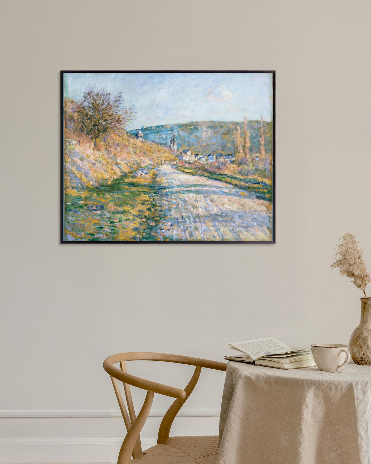 Poster A Estrada para Vétheuil (1879), de Claude Monet, com moldura de metal