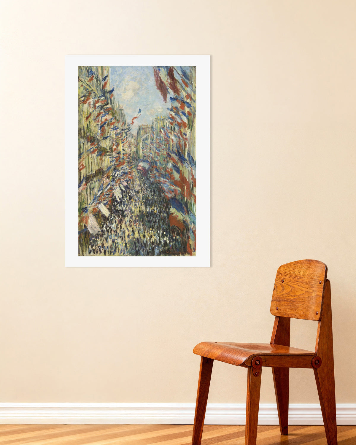 Poster A Rue Montorgueil em Paris, Festa de 30 de Junho de 1878, de Claude Monet