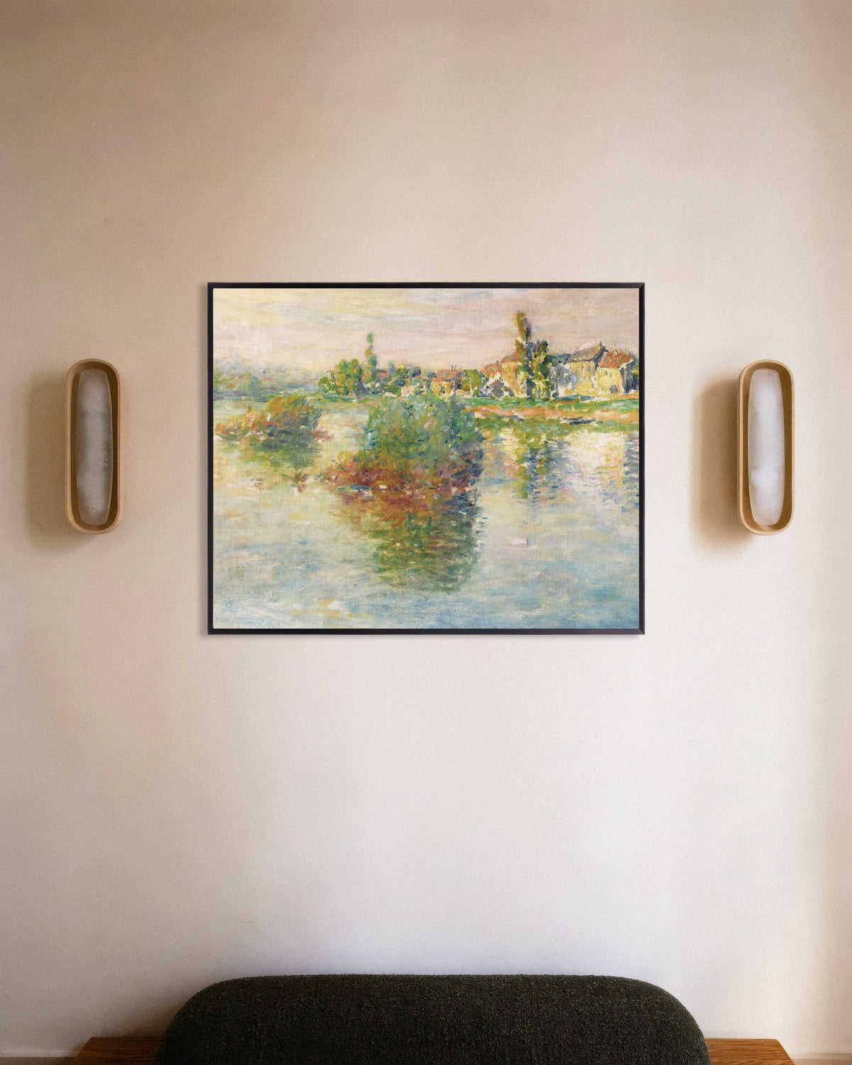 Poster O Sena em Lavacourt (1879), de Claude Monet, com moldura de metal