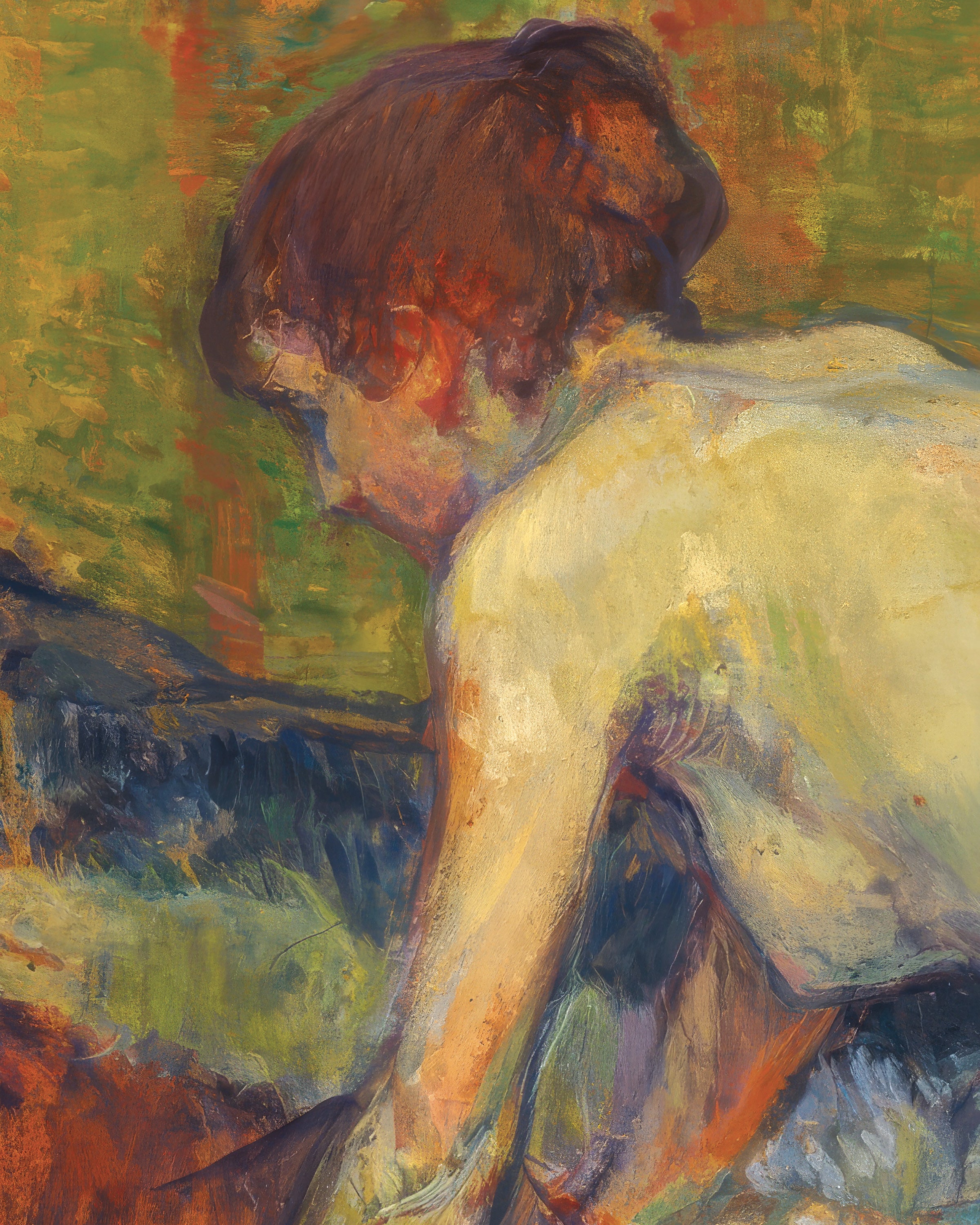Pôster de Nu Agachado Ruivo por Henri de Toulouse-Lautrec