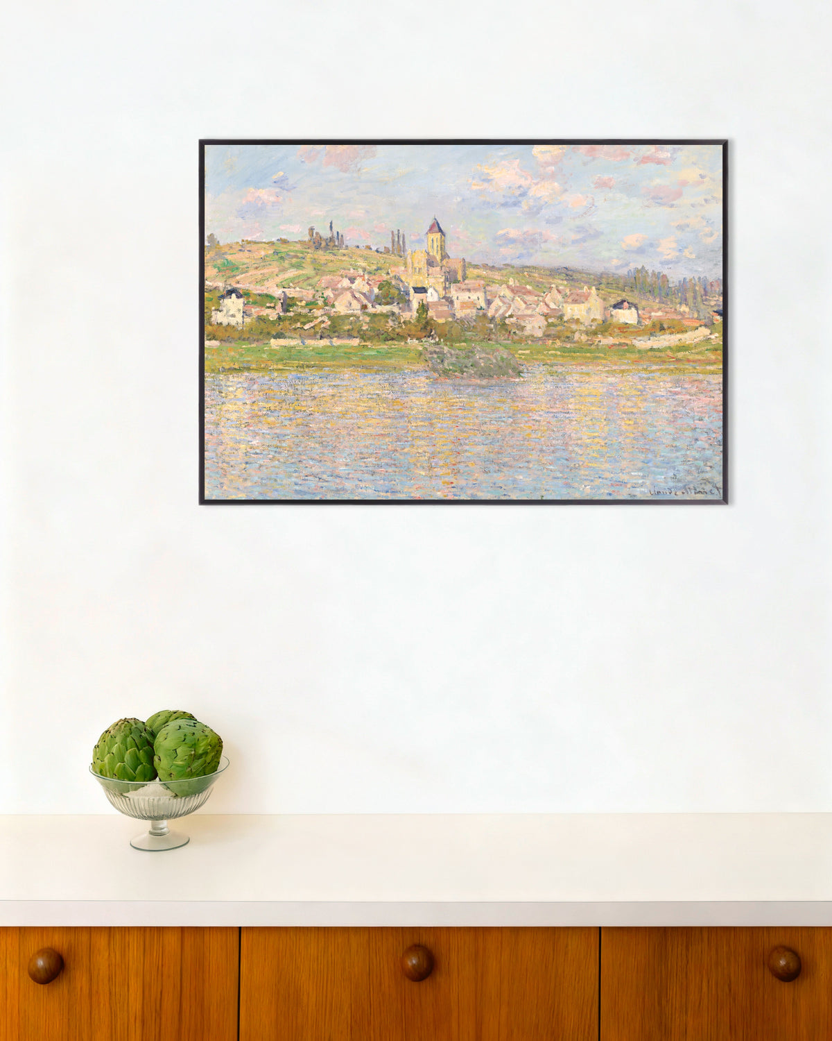 Poster Vétheuil, de Claude Monet, com moldura de metal