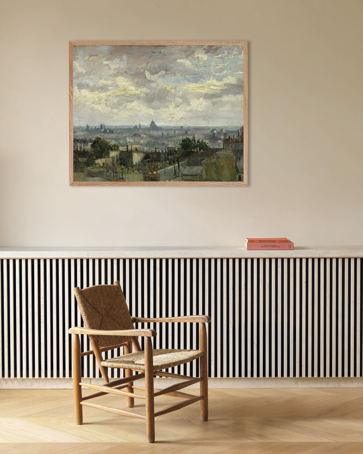 Poster de Vista de Paris (1886), de Vincent van Gogh, com moldura de madeira natural