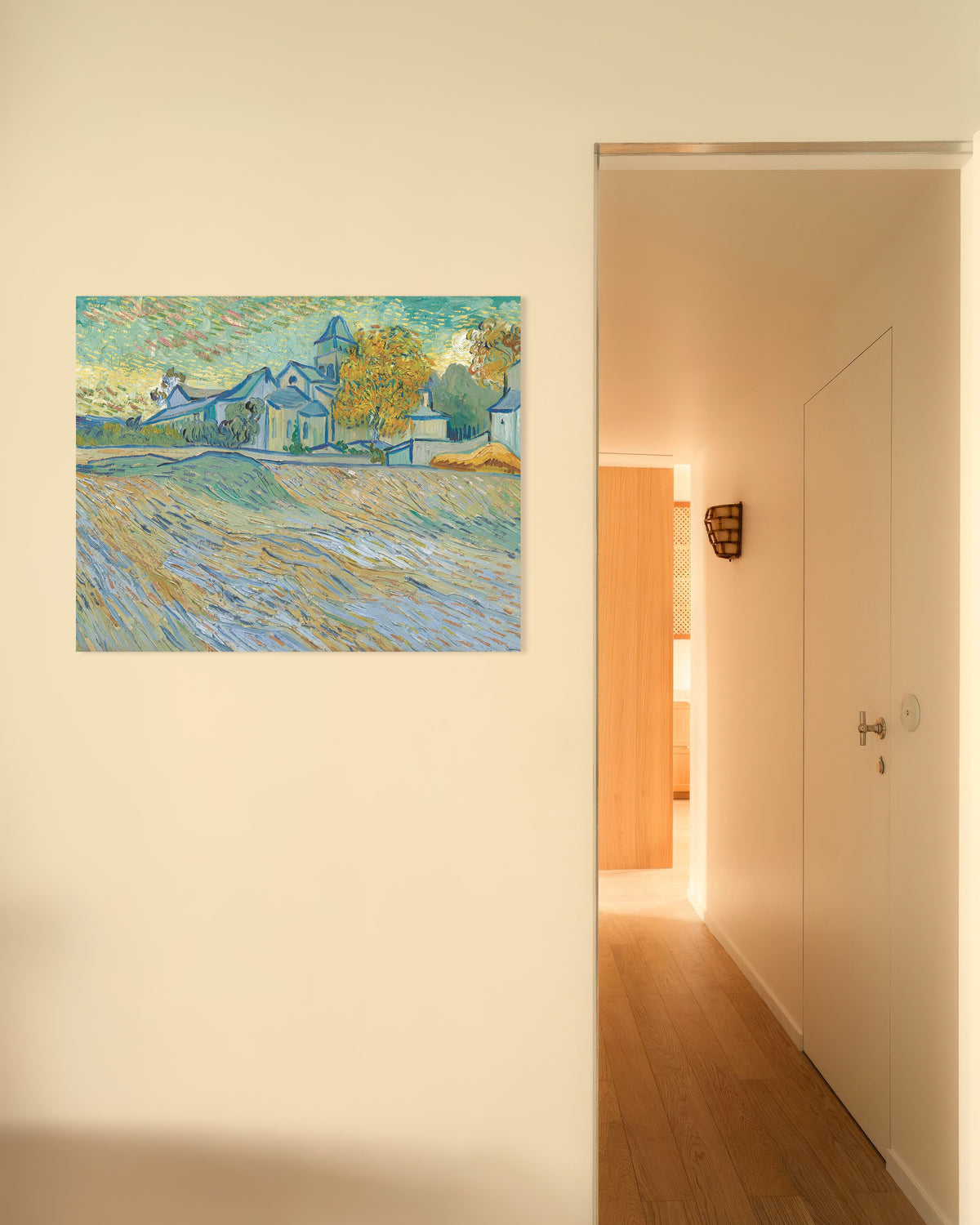 Poster de Vista do asilo e da capela de Saint-Rémy (1889), de Vincent van Gogh