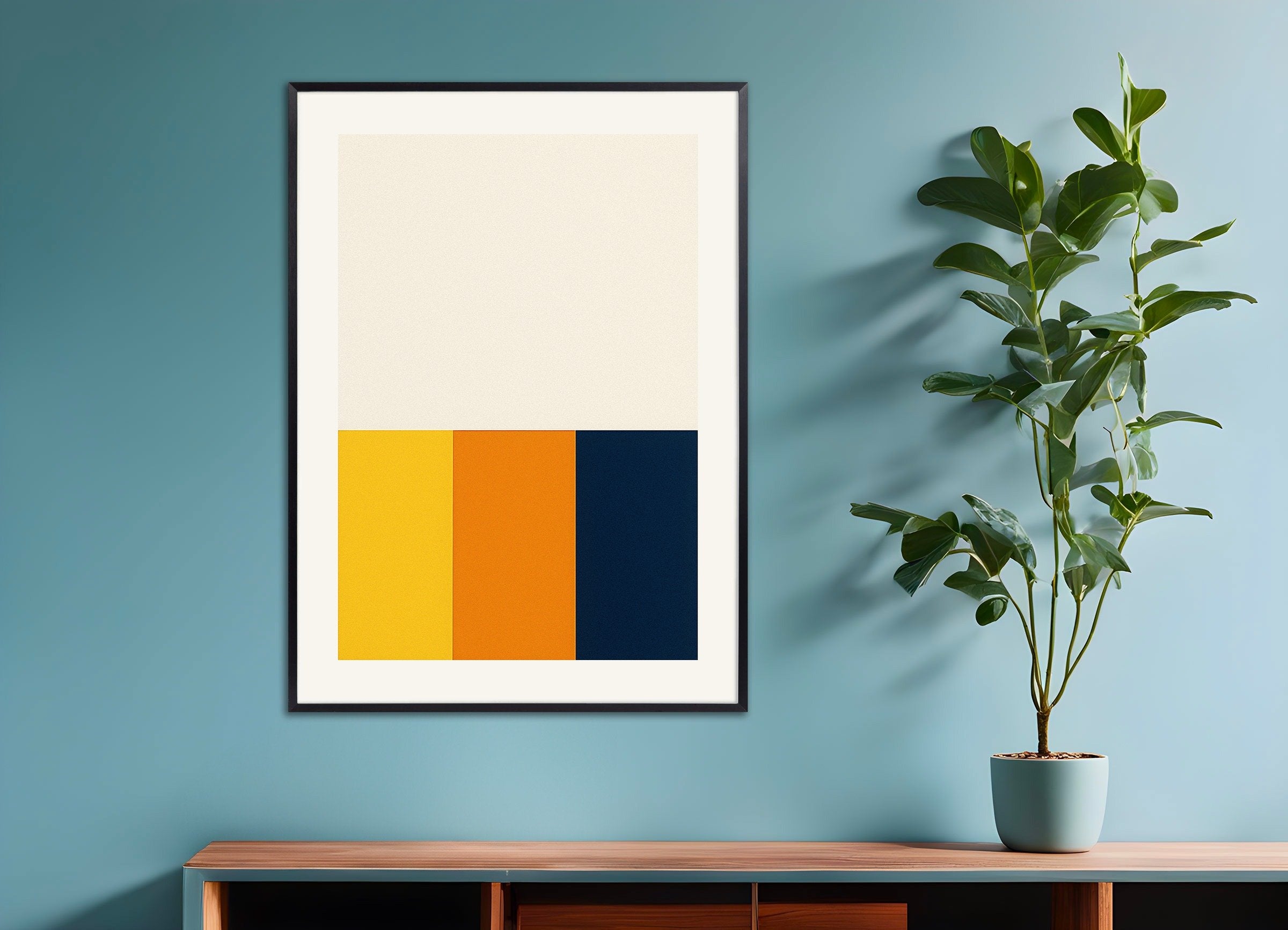 Poster of Vintage Colors Print, with metal frame