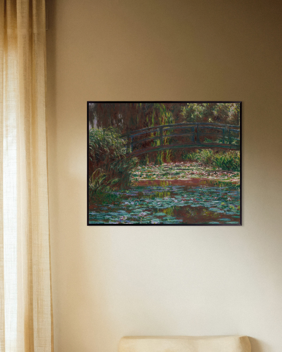Poster O Lago dos Nenúfares (1900), de Claude Monet, com moldura de metal