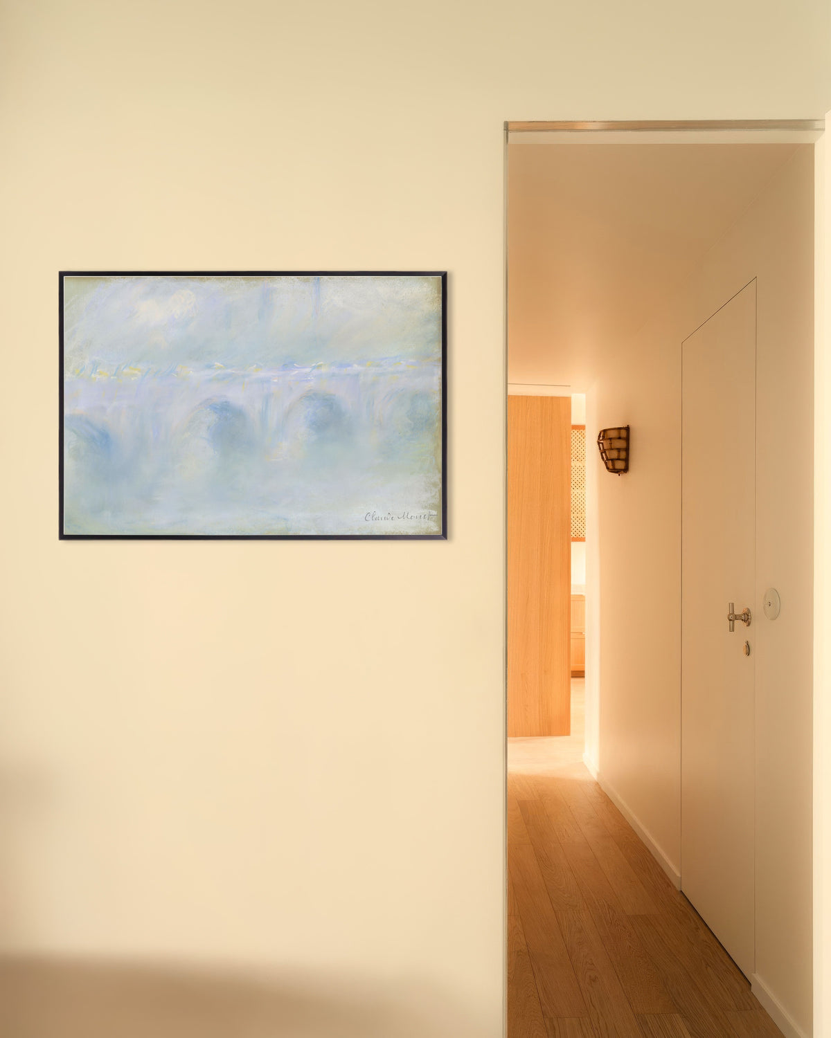 Poster A Ponte de Waterloo (1901), de Claude Monet, com moldura de metal