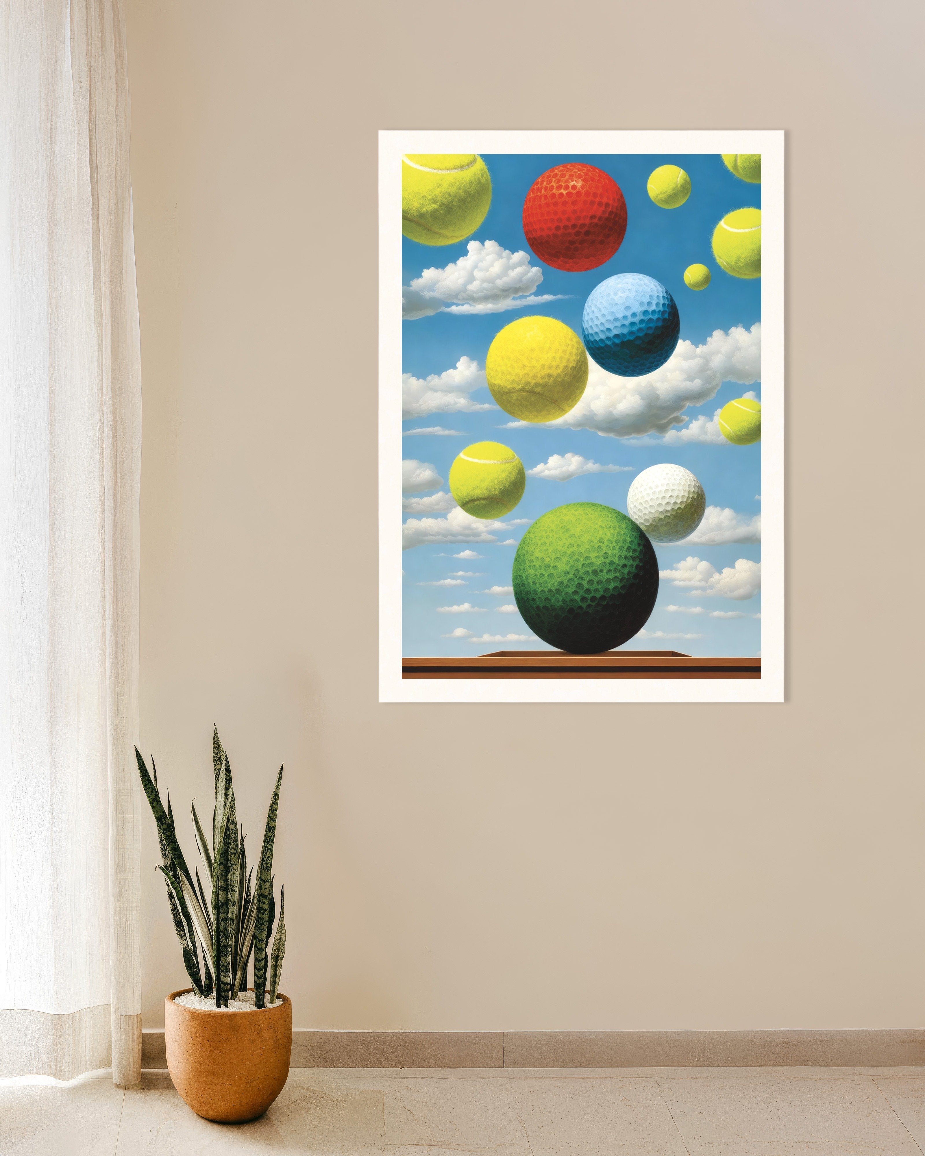 Poster of We love tennis and golf, poster – Surreal sports art print