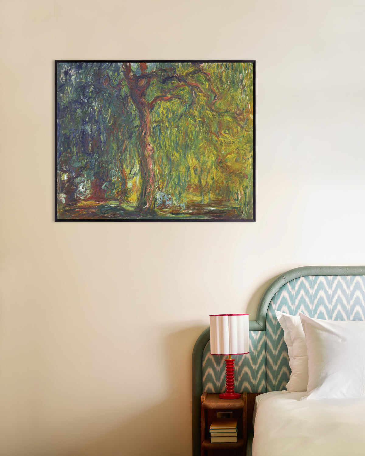 Poster Salgueiro-Chorão (1918–1919), de Claude Monet, com moldura de metal