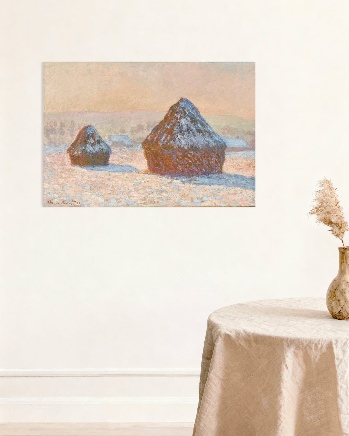 Poster Medas, Efeito de Neve, Manhã (1891), de Claude Monet