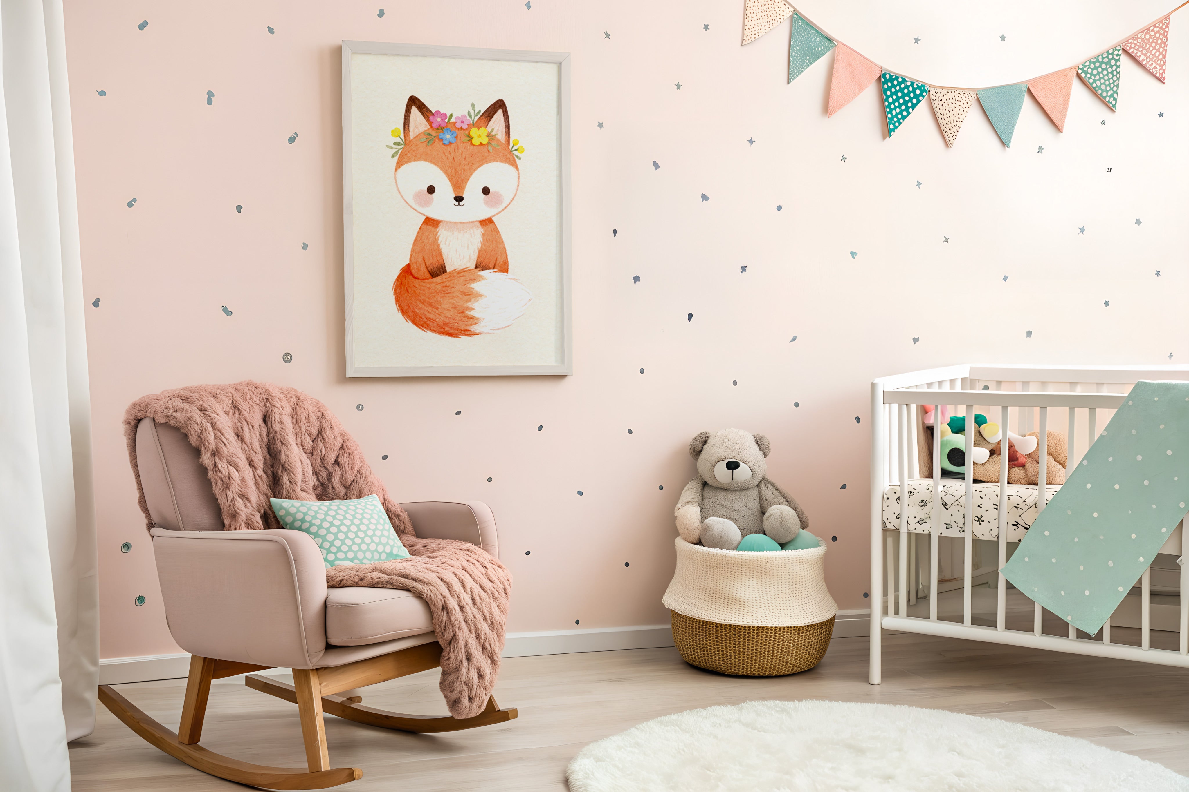 Pôster da Raposa - Arte de Parede para Quarto Infantil na Floresta