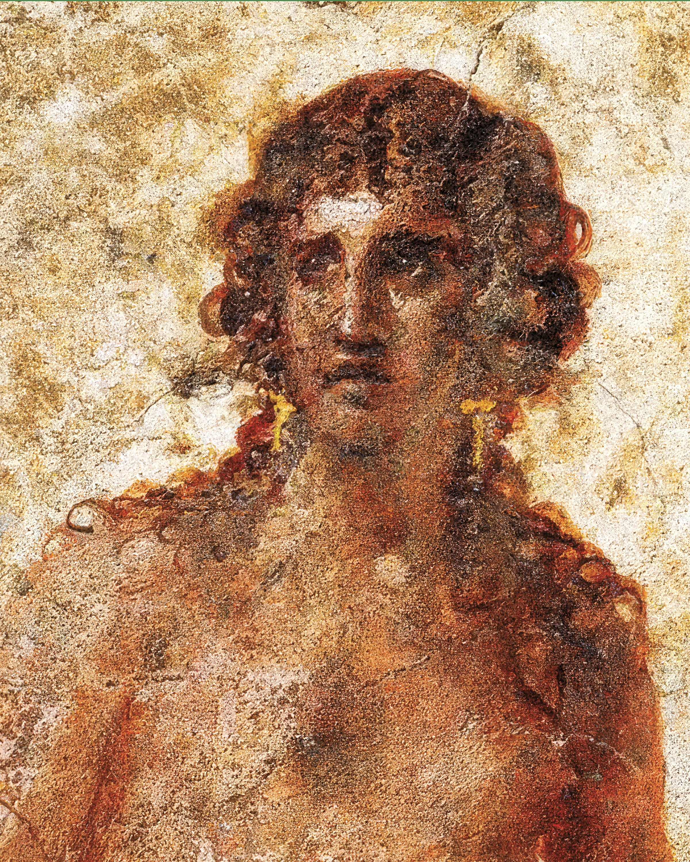 Pôster fresco de mulher a carregar um balde de água