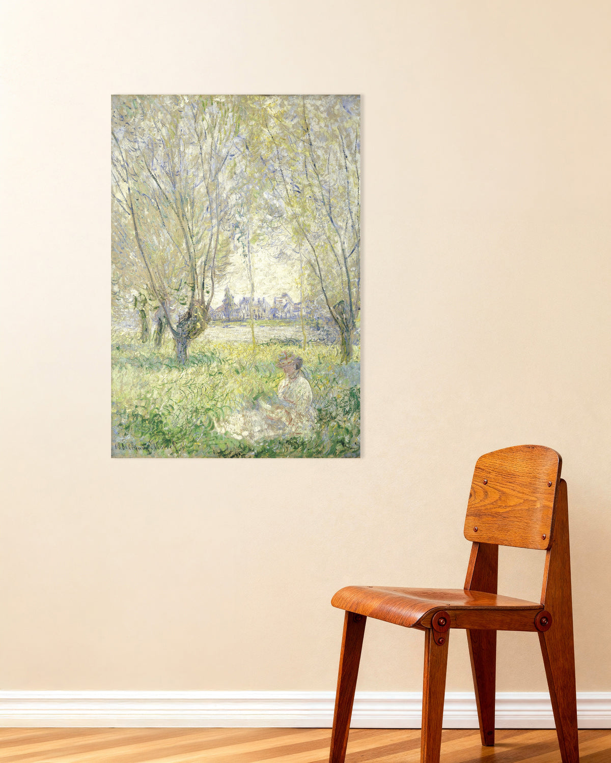 Poster Mulher Sentada sob os Salgueiros (1880), de Claude Monet