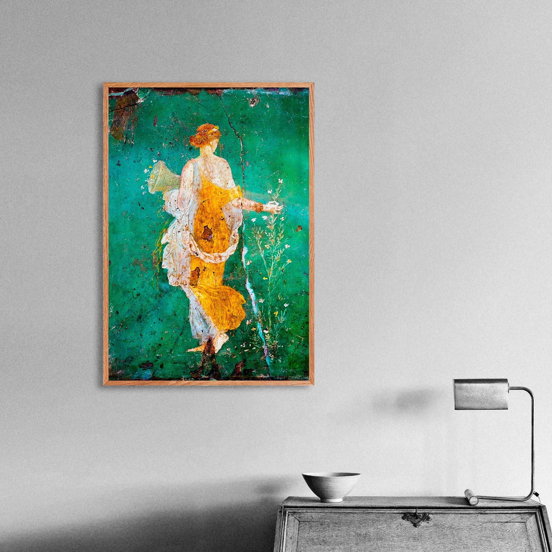 Living room wall art print on wall