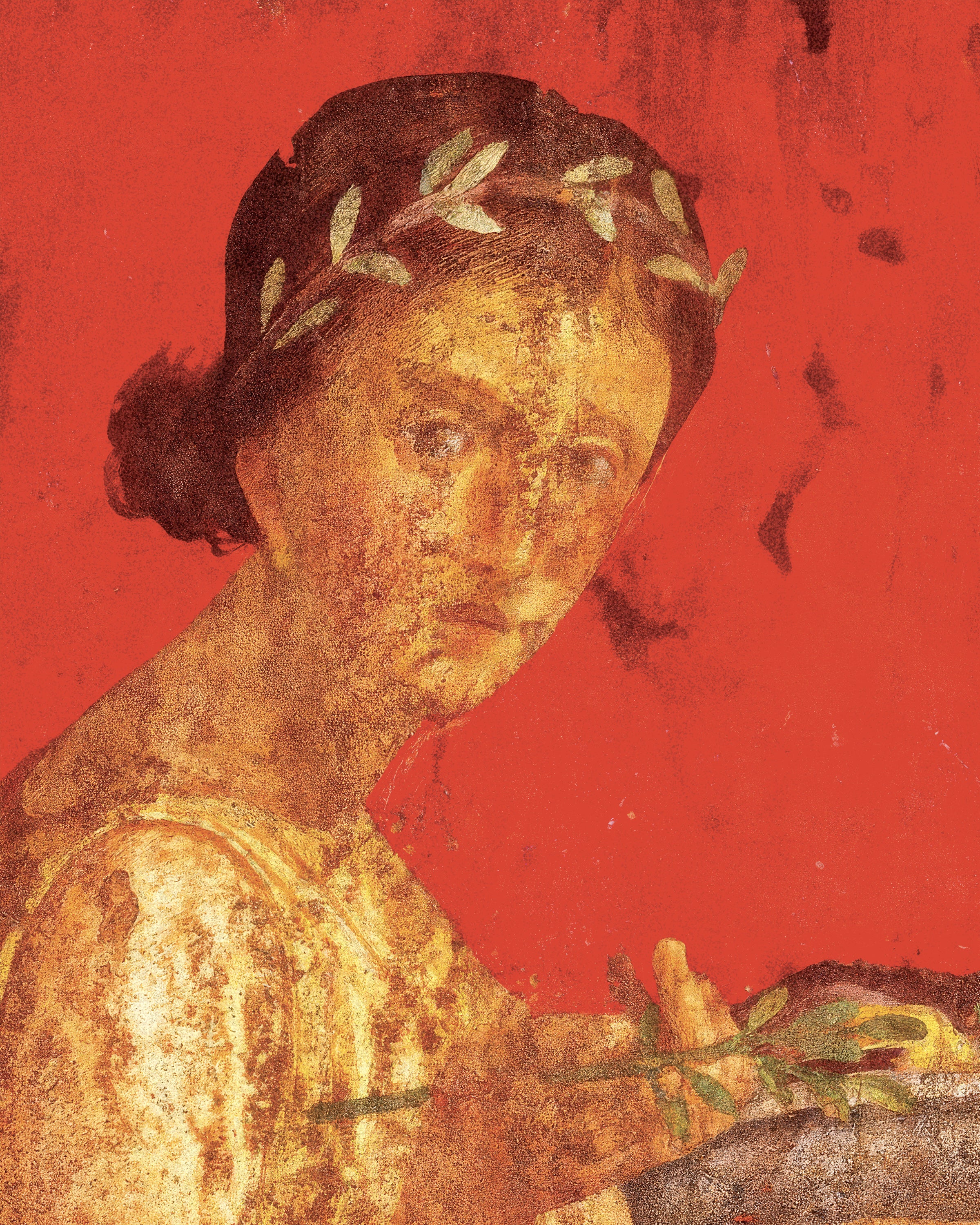 Pôster do afresco Mulher com grinalda de Pompeia
