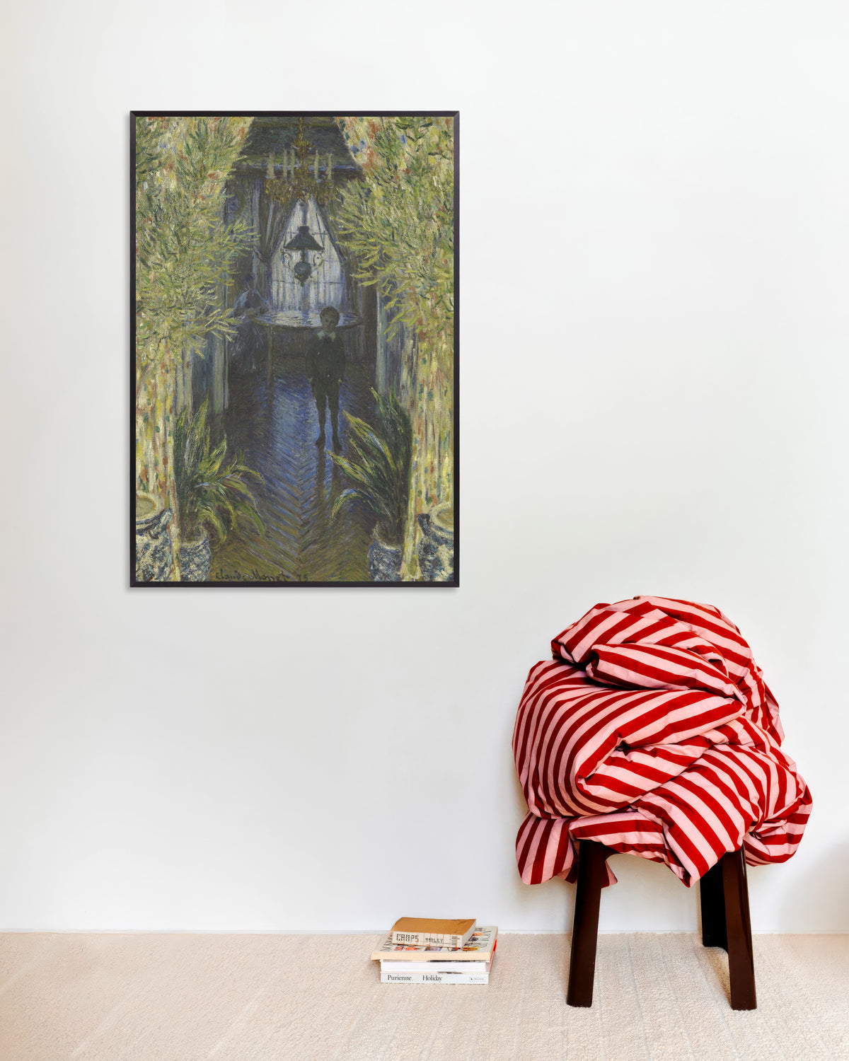 Poster Um Canto do Apartamento (1875), de Claude Monet, com moldura de metal