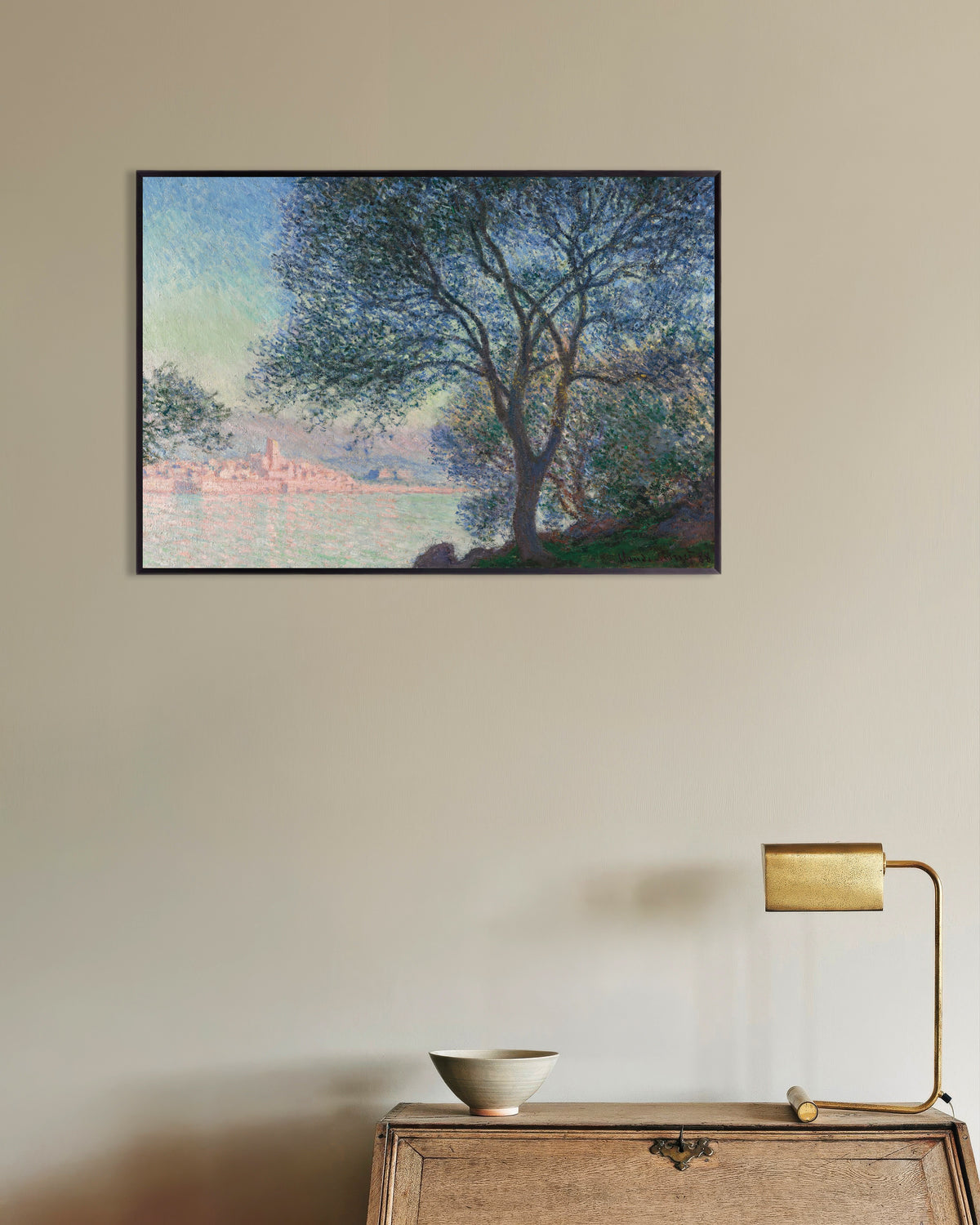 Poster Antibes Vista de La Salis (1888), de Claude Monet, com moldura de metal