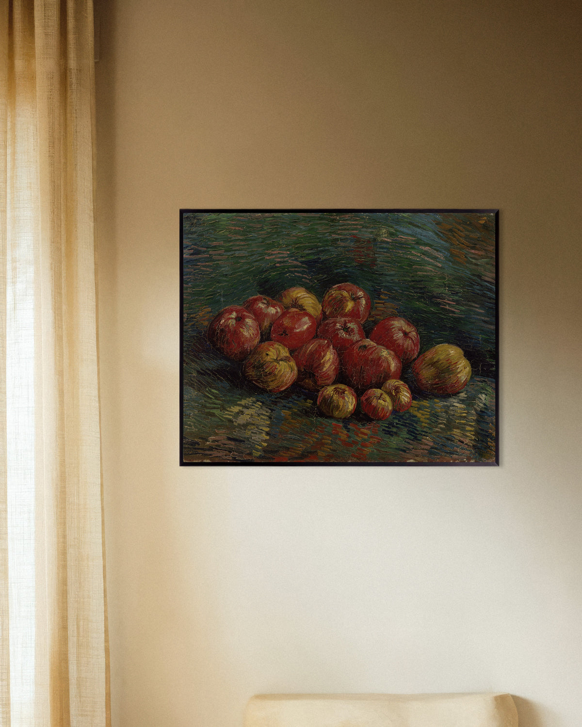 Poster de Maçãs (1887), de Vincent van Gogh, com moldura metálica