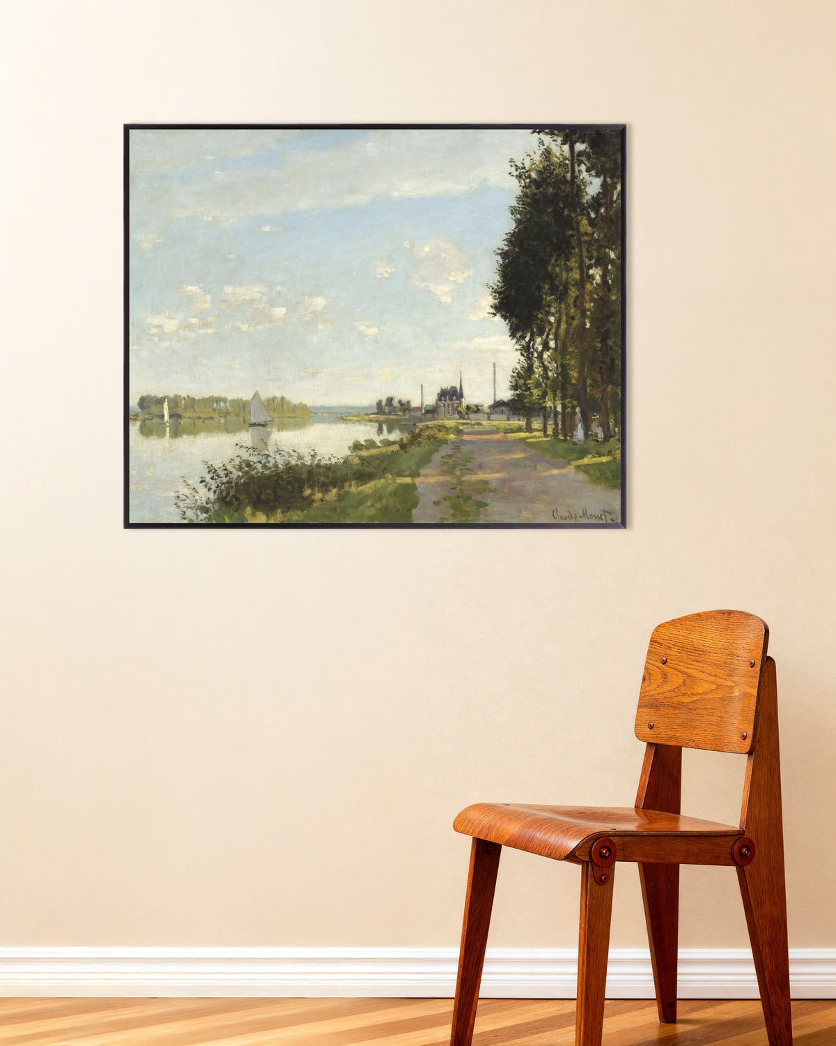 Poster Argenteuil (c. 1872), de Claude Monet, com moldura de metal