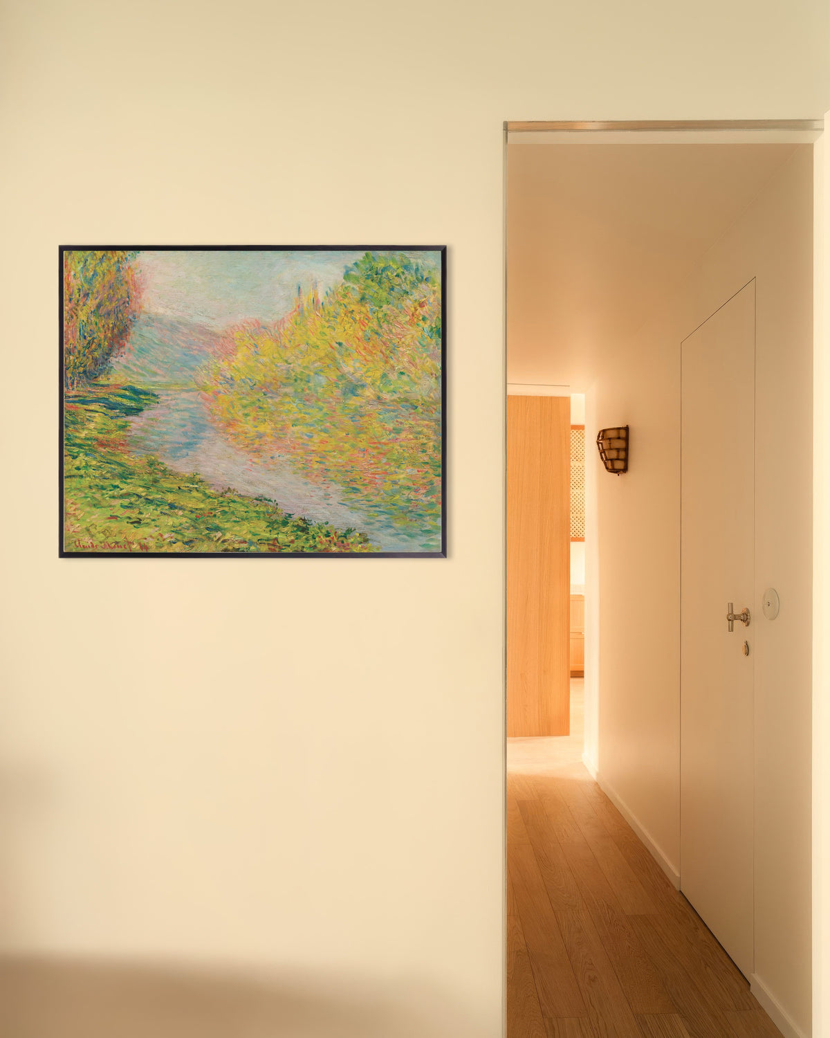 Poster Outono em Jeufosse (1884), de Claude Monet, com moldura de metal