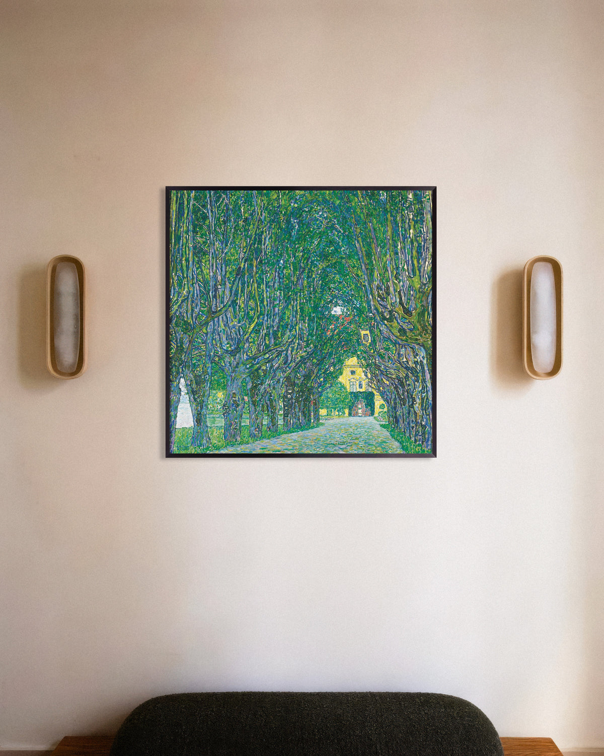 Poster Alameda para o Castelo de Kammer (1912), de Gustav Klimt, com moldura de metal
