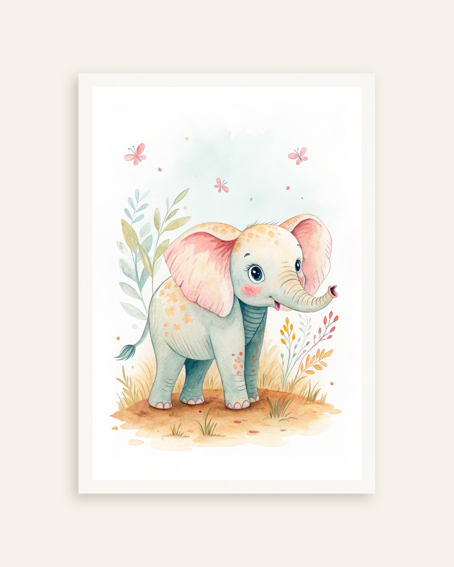 Poster of Baby Elephant Poster – Nursery Wall Art, thumbnail