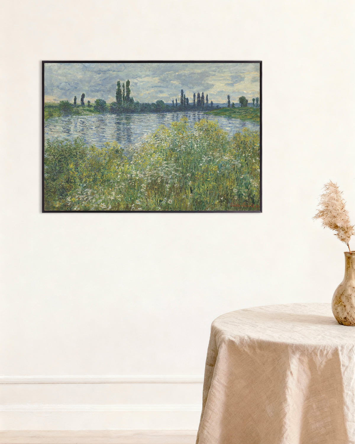 Poster Margens do Sena em Vétheuil (1880), de Claude Monet, com moldura de metal