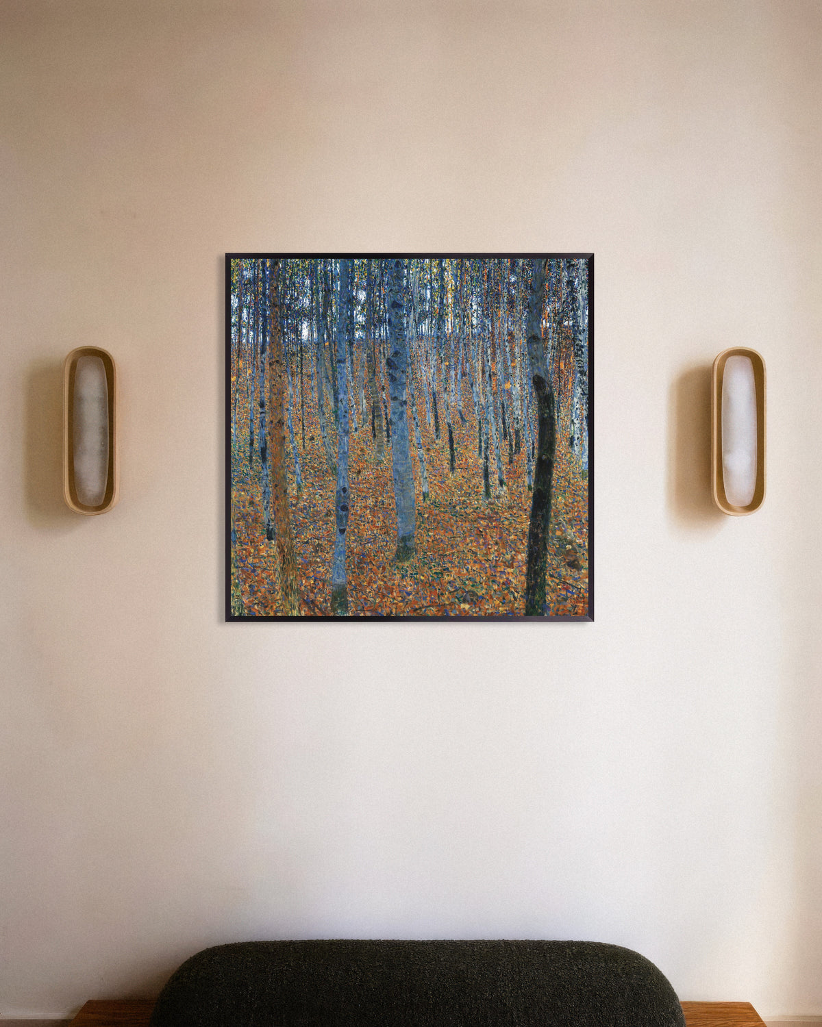 Poster Bosque de Faias I (1902), de Gustav Klimt, com moldura de metal